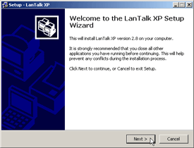Welcome to the LanTalk XP Setup