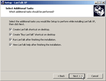 Select Additional Tasks
